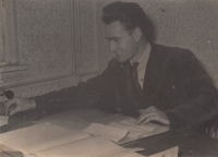 Miroslav Jurníček in his office, Brandýs nad Labem, 1950s