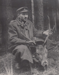 Miroslav Jurníček on hunting, Dobříš, 1960s-1970s