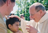 Baptism of Peter Morée's first son, Frank, by David Holeton at St. Mary Magdalene Old Catholic Church in Prague, May 10, 2013