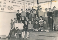 Peter Morée at the Rotterdam Grammar School, standing first from the right, 1982

