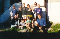 Peter Morée seated front right, second from right Jan Trusina, evangelical pastor and publisher, Eman publishing house, ca. 2000