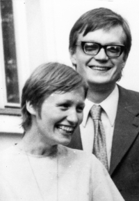 Jana Kašparová s manželem, cca 70. léta 20. století 