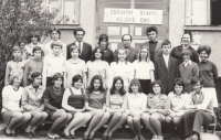 Dáša Zouharová in 9th grade (bottom left), school year 1974/75