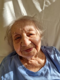 Jarmila Kuklová při natáčení pro Paměť národa, 21. července 2025, Šternberk