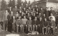 Miroslav Jurníček in a work team, middle row, second from the left, turn of the 1950s and 60s