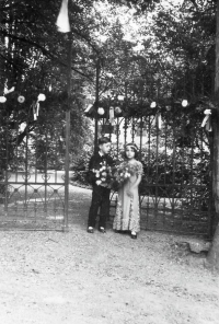 Mother Eleonora with brother Adam, Doudleby Chateau, early 1930s