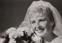 Vanda Tomášková, svatební foto, Plzeň, 25. srpna 1962 