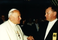 Michael Slavík with Pope John Paul II (1996)
