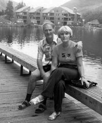 Jindřich Goba s manželkou Zdenkou na výletě ve městě Veil v Coloradu v USA