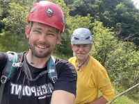 Zikmund Schwarzkopf with his son on the ferrata
