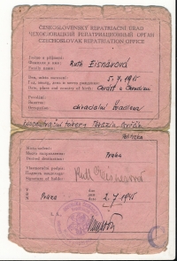 Mother's certificate from the repatriation office