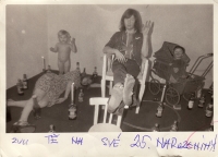 Witness with his family on an invitation to celebrate his 25th birthday, 1976