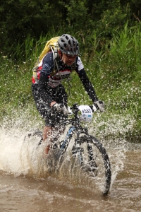 Zikmund Schwarzkopf on a bicycle
