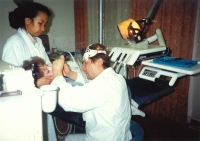 At work in the office on Mariahilfer Strasse in Vienna, 1992