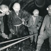 Vladimír Kaláb (third from left, hands on his hips), Jan Šverma Mine, Žacléř, 1990