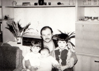 Ladislav Otruba with his children Marek, Gabriela and Karel, circa 1980