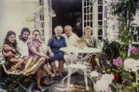 Witness with his wife, brother and family, Sennecey-le-Grand, France, 1980