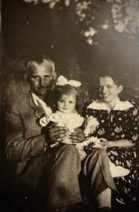 Parents Karel Otruba and Jana Otrubová with daughter Zdislava, circa 1951