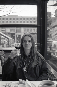 Vítězslav Vítkovič in a café in Boston, 1996