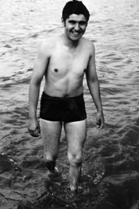Tomáš Bergman at the Bystřička Dam Lake, 1969