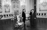 Tomáš Bergman in the Assembly Hall of the Chateau Kroměříž, 1994