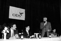 Tomáš Bergman (second from left) and Václav Klaus at the ODS regional assembly in Kroměříž
