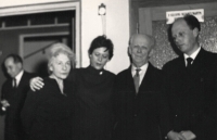 Family photo - 1960s. From the left: Sáva Střelec, Drahomíra Fuchsová, Alena Korvasová, Bohuslav Fuchs, Kamil Fuchs