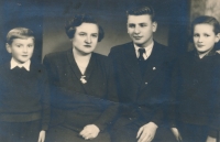 Tomáš Mikeska (left) with his mother, brother Stanislav and sister Věra in 1956