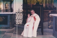 Abbot of Želiv Monastery Jáchym Jaroslav Šimek in the church in Želiv