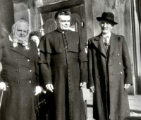 Milada's parents and brother Václav, who celebrated the mass during her wedding