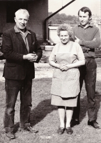 Richard Polák with parents Jiří Polák and Marie Poláková in České Velenice, 1968