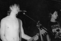Witness (right) with guitarist Ota Chlupsa (left) in the band Dixie 45, 1994