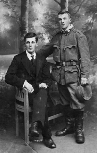 Husband's father Franz Benna with an Austro-Hungarian soldier during World War I