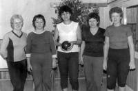 Witness (first from left) with the Topos Šluknov bowling team, first half of the 1980s