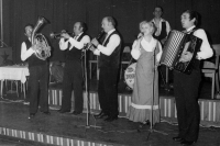 During the performance of the Moravěnka brass band, 1979