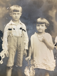 Josef Straka with his sister (1932)