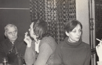 Chodov Jazz Club. From left Milan Linhart, Karin Linhartová, 70s