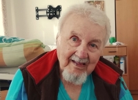 Václav Lukášek during the filming for Memory of Nation, Na Valech home for the elderly, Šternberk, 2025