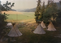One of the Indian-themed camps on the Muráň plain in Slovakia, likely 1986