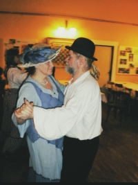 Country ball during the carnival; Jaroslav Obročník is dancing with his wife Dobromila, circa 2005