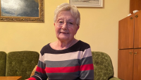 Jindřiška Pejcharová during an interview for the Stories of Our Neighbours project in 2024