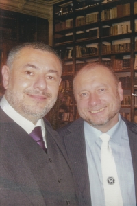 Evald Rucký (right) and Petr Krásný on the day of consecration (ordination) as bishop of the World Unity of Brothers, North Bohemian Museum in Liberec, 28 March 2011