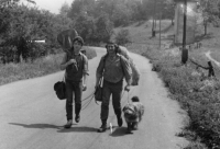 Witness (with guitar) during a hiking trip, Úštěk 1985