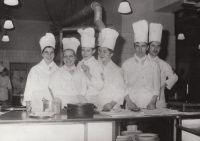 Josef Grobelný at the cooking competition (far right), 1972