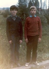 With his friend Radek, 1970