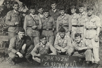 Military service, Auxiliary Engineering Corps, Ostrava mines, 1953-1955, Jiří Junek 3rd from the right