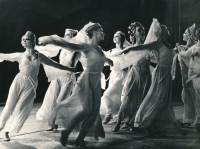 The Virsky Ballet Company, performance "Sisters - Doves", on the far left, mother Larisa Gachenko, Kiev, late 1980s