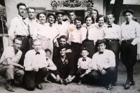 The father of the  witness with members of the Czech Cyclists' Club in Ústí nad Orlicí (top row in the middle). The first in the group was a flagman with a banner, followed by a trumpeter