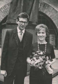 Jiří Růžička at his wife's graduation in 1962