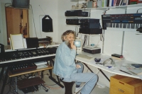 Jiří Růžička in his studio in Switzerland in the second half of the 1980s